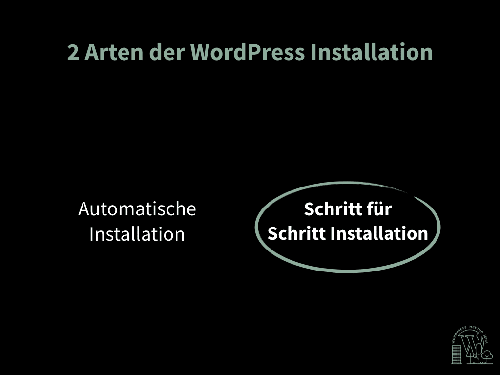 Es gibt zwei Arten der WordPress Installation: automatische Installation (One-Klick-Installer) und die Schritt für Schritt Installation.