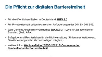 Präsentationsfolie zur digitalen barrierefreiheit in deutschland