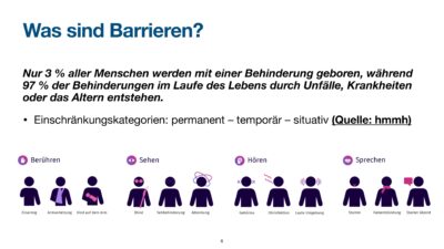 Informationsgrafik zu behinderungstypen und einschränkungen