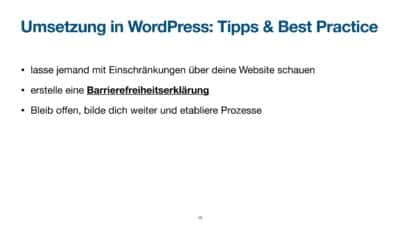 Tipps zur barrierefreiheit in wordpress.
